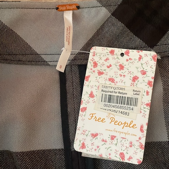 Free People Geometric Precision Plaid Pencil Skirt NWT - Picture 5 of 10